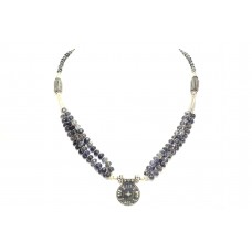 Women's Necklace pendant 925 Sterling Silver iolite stone P 386